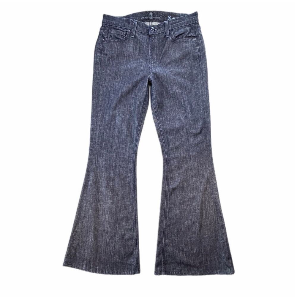 7 For all Mankind 7FAM Dark Wash Bell-Bottom Retro Boho Classic Chic Denim Jeans